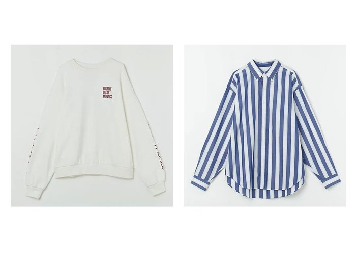 【Shinzone/シンゾーン】のSTRIPED DADDY SHIRT&HOLIDAY SWEAT SHIRT 【トップス、カットソー 人気ファッション通販 コーディネート通販】おすすめ！人気、トレンド、レディースファッションの通販  おすすめ人気トレンドファッション通販アイテム 人気、トレンドファッション・服の通販 founy(ファニー) ファッション Fashion レディースファッション WOMEN トップス・カットソー Tops/Tshirt シャツ/ブラウス Shirts/Blouses パーカ Sweats ロング / Tシャツ T-Shirts スウェット Sweat デザート Dessert プリント Print ホリデーシーズン Holiday 洗える Washable |ID:crp329100000204345