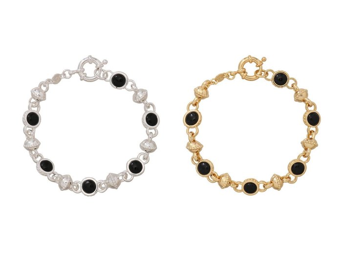 【DAISY LONDON/デイジー ロンドン】の【Polly Sayer】Black Onyx Chain ブレスレット シルバー&【Polly Sayer】Black Onyx Chain ブレスレット ゴールド 【アクセサリー、ジュエリー 人気ファッション通販 コーディネート通販】おすすめ！人気、トレンド、レディースファッションの通販  おすすめ人気トレンドファッション通販アイテム 人気、トレンドファッション・服の通販 founy(ファニー) ファッション Fashion レディースファッション WOMEN ジュエリー Jewelry ブレスレット Bracelets バングル Bangles シルバー Silver シンプル Simple ブレスレット Bracelet モチーフ Motif NEW・新作・新着・新入荷 New Arrivals |ID:crp329100000204359