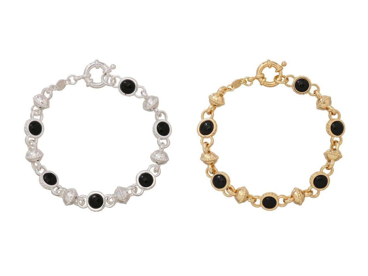 【DAISY LONDON/デイジー ロンドン】の【Polly Sayer】Black Onyx Chain ブレスレット シルバー&【Polly Sayer】Black Onyx Chain ブレスレット ゴールド 【アクセサリー、ジュエリー 人気ファッション通販 コーディネート通販】おすすめ！人気、トレンド、レディースファッションの通販  おすすめ人気トレンドファッション通販アイテム インテリア・キッズ・メンズ・レディースファッション・服の通販 founy(ファニー) 　ファッション　Fashion　レディースファッション　WOMEN　ジュエリー　Jewelry　ブレスレット　Bracelets　バングル　Bangles　シルバー　Silver　シンプル　Simple　ブレスレット　Bracelet　モチーフ　Motif　NEW・新作・新着・新入荷　New Arrivals　ゴールド系　Gold　シルバー系　Silver　|ID:crp329100000204359