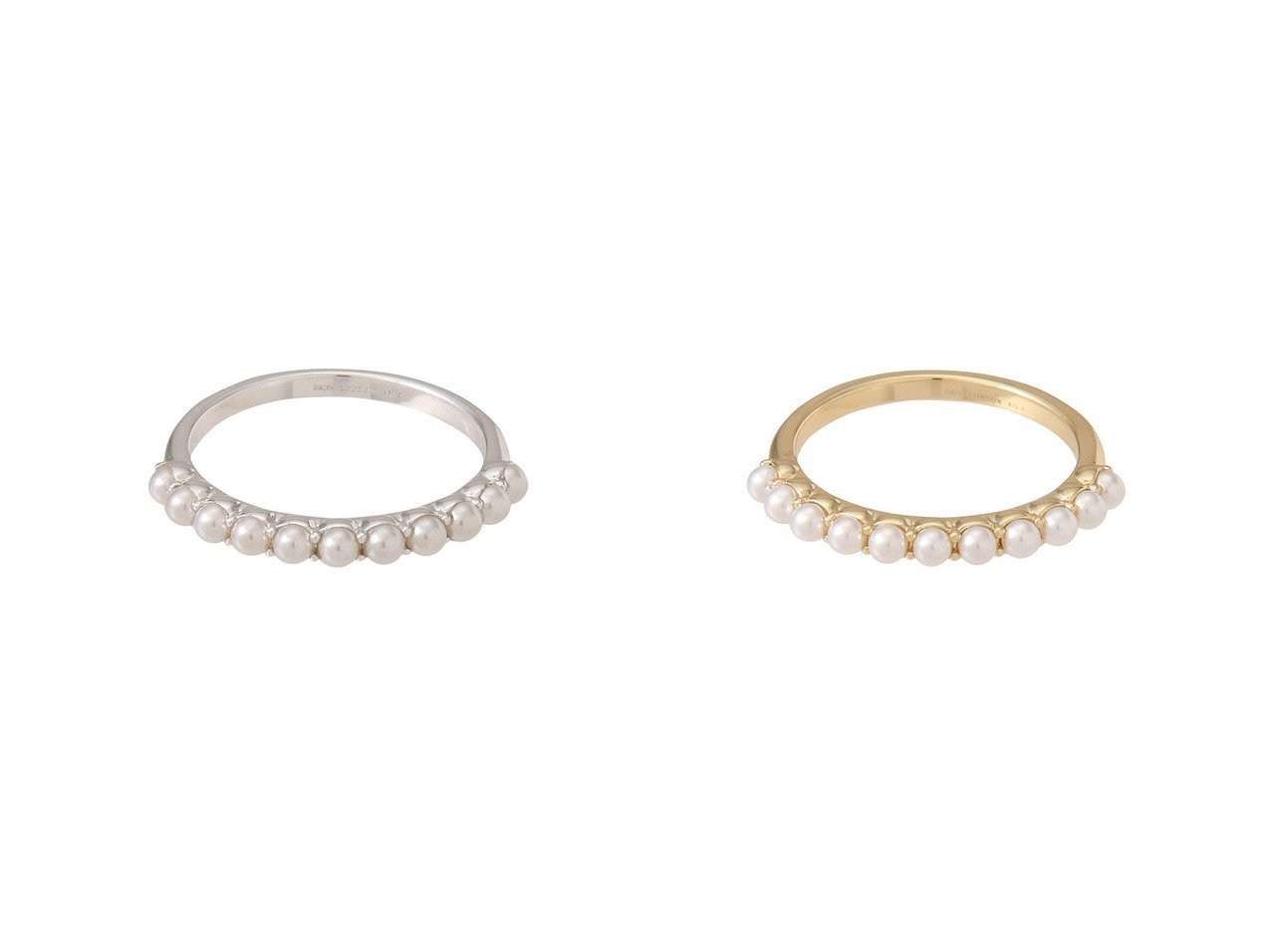 【DAISY LONDON/デイジー ロンドン】のMini Pearl Band リング シルバー&Mini Pearl Band リング ゴールド 【アクセサリー、ジュエリー 人気ファッション通販 コーディネート通販】おすすめ！人気、トレンド、レディースファッションの通販  おすすめ人気トレンドファッション通販アイテム インテリア・キッズ・メンズ・レディースファッション・服の通販 founy(ファニー) 　ファッション　Fashion　レディースファッション　WOMEN　シルバー　Silver　シンプル　Simple　パール　Pearl　NEW・新作・新着・新入荷　New Arrivals　ゴールド系　Gold　シルバー系　Silver　|ID:crp329100000204360