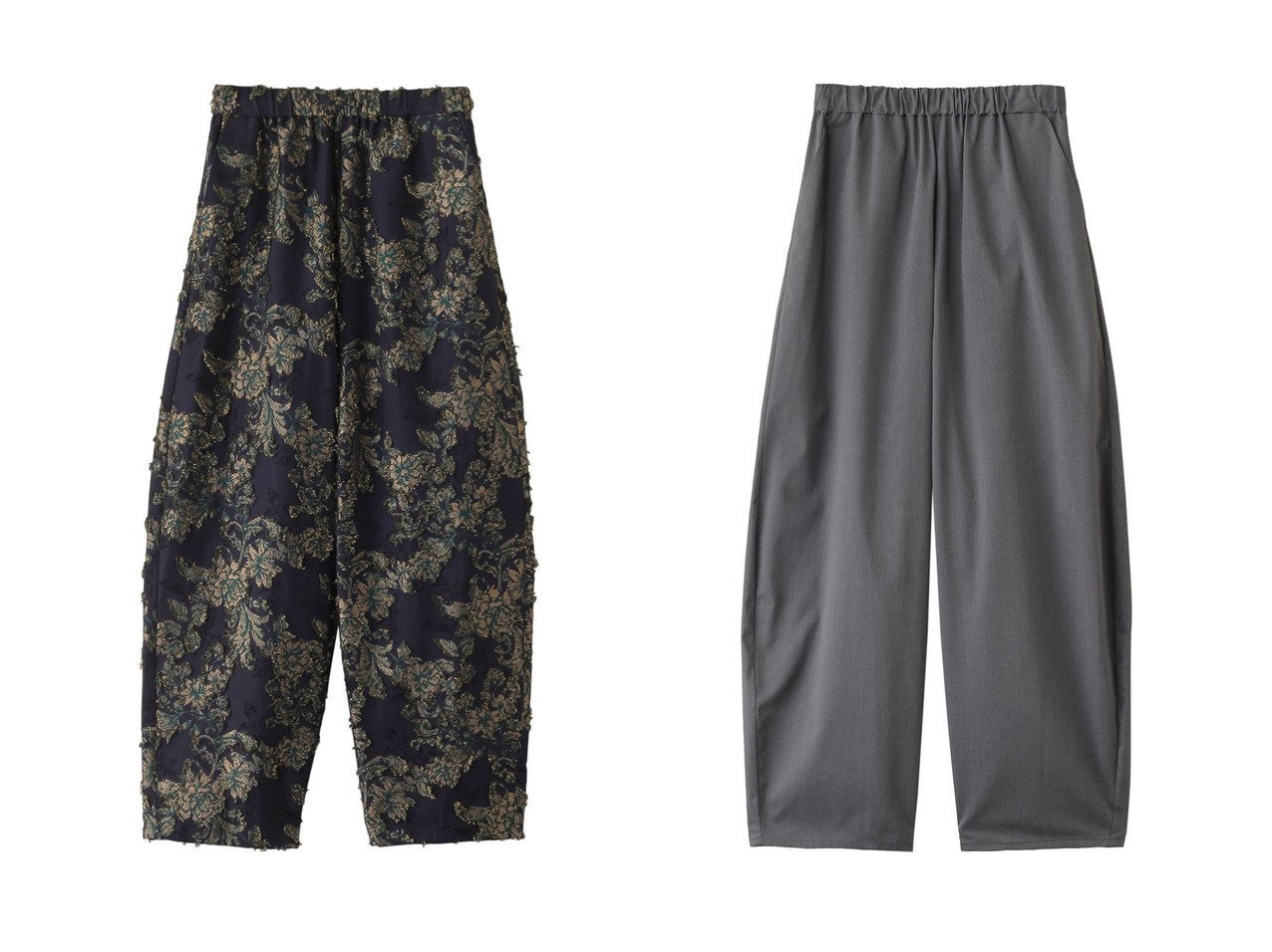 【MIDIUMISOLID/ミディウミソリッド】のcocoon eary PT(flower cut jacquard).R パンツ&cocoon eary PT(solid).R パンツ 【パンツ 人気ファッション通販 コーディネート通販】おすすめ！人気、トレンド、レディースファッションの通販  おすすめ人気トレンドファッション通販アイテム インテリア・キッズ・メンズ・レディースファッション・服の通販 founy(ファニー) 　ファッション　Fashion　レディースファッション　WOMEN　パンツ　Pants　シンプル　Simple　パーティ　Party　フラワー　Flower　NEW・新作・新着・新入荷　New Arrivals　ブルー系　Blue　グレー系　Gray　ブラック系　Black　|ID:crp329100000204607