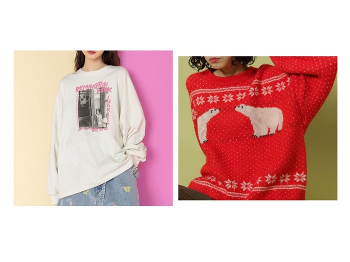 【niko and/ニコアンド】のアソートフォトロングTシャツ&【あさひやま動物園応援商品】ニットプルオーバー 【プチプライス、格安、低価格 人気ファッション通販 コーディネート通販】おすすめ！人気、トレンド、レディースファッションの通販  おすすめ人気トレンドファッション通販アイテム 人気、トレンドファッション・服の通販 founy(ファニー) ファッション Fashion レディースファッション WOMEN トップス・カットソー Tops/Tshirt シャツ/ブラウス Shirts/Blouses ロング / Tシャツ T-Shirts ニット Knit Tops プルオーバー Pullover おすすめ Recommend カットソー Cut And Sew シンプル Simple スリーブ Sleeve プリント Print ロング Long A/W・秋冬 Aw・Autumn/Winter・Fw・Fall-Winter アクリル Acrylic アニマル Animal ジャカード Jacquard モチーフ Motif |ID:crp329100000204784