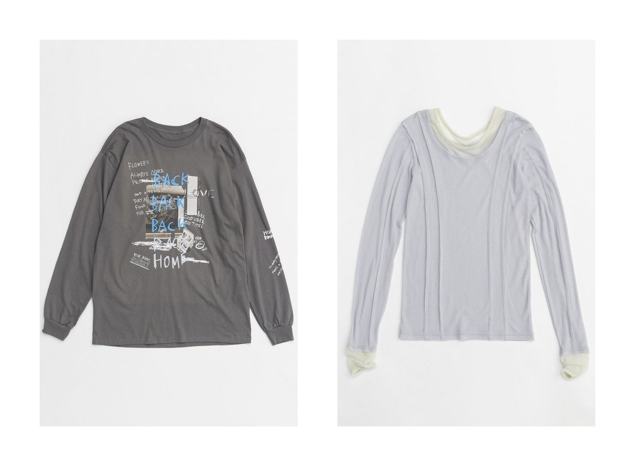 【MAISON SPECIAL/メゾンスペシャル】のBACK HOME Printed T-BACK HOMEプリントTEE&2WAYネックシアードッキングトップス 【 人気ファッション通販 コーディネート通販】おすすめ！人気、トレンド、レディースファッションの通販  おすすめ人気トレンドファッション通販アイテム インテリア・キッズ・メンズ・レディースファッション・服の通販 founy(ファニー) 　ファッション　Fashion　レディースファッション　WOMEN　トップス・カットソー　Tops/Tshirt　シャツ/ブラウス　Shirts/Blouses　ロング / Tシャツ　T-Shirts　カットソー　Cut and Sewn　インナー　Inner　春　Spring　スリーブ　Sleeve　プリント　Print　ロング　Long　A/W・秋冬　Aw・Autumn/Winter・Fw・Fall-Winter　S/S・春夏　Ss・Spring/Summer　おすすめ　Recommend　夏　Summer　2025年　2025　グレー系　Gray　レッド系　Red　ホワイト系　White　|ID:crp329100000204821