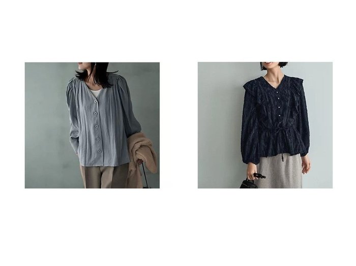 【STYLE DELI/スタイルデリ】の【LUXE】柄状フリンジシアーブラウス&シルキー楊柳ギャザーブラウス 【トップス、カットソー 人気ファッション通販 コーディネート通販】おすすめ！人気、トレンド、レディースファッションの通販  おすすめ人気トレンドファッション通販アイテム 人気、トレンドファッション・服の通販 founy(ファニー) 　ファッション　Fashion　レディースファッション　WOMEN　トップス・カットソー　Tops/Tshirt　シャツ/ブラウス　Shirts/Blouses　インナー　Inner　ギャザー　Gather　サロペット　Overalls　シアー　Sheer　シルク　Silk　とろみ　Thickness　タートル　Turtle　デコルテ　Decolletage　ドレープ　Drape　バランス　Balance　フェミニン　Feminine　フロント　Front　ポケット　Pocket　ロング　Long　夏　Summer　エレガント 上品　Elegant　キャミソール　Camisole　タンク　Tank　ドット　Dot　定番　Standard　人気　Popularity　長袖　Long Sleeve　フェイク　Fake　フリンジ　Fringe　プリーツ　Pleats　ベスト　Vest　|ID:crp329100000204921