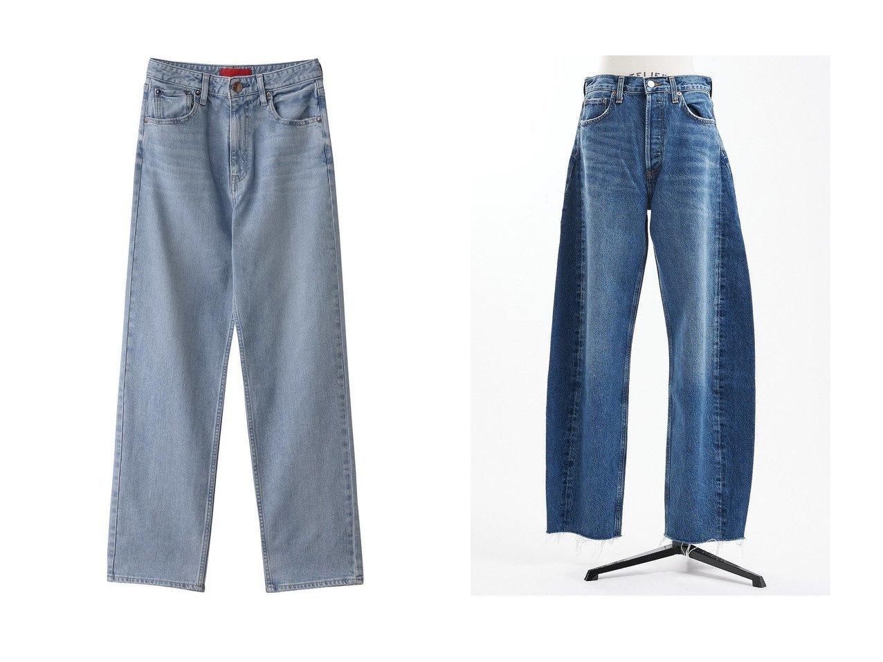 【DESIGN WORKS/デザイン ワークス】の【AGOLDE】LUNA PIECED JEAN&【RED CARD TOKYO/レッドカード トーキョー】のOne-Day ワイドストレートデニムパンツ 【パンツ 人気ファッション通販 コーディネート通販】おすすめ！人気、トレンド、レディースファッションの通販  おすすめ人気トレンドファッション通販アイテム インテリア・キッズ・メンズ・レディースファッション・服の通販 founy(ファニー) 　ファッション　Fashion　レディースファッション　WOMEN　パンツ　Pants　デニムパンツ　Denim Pants　ストレート　Straight　デニム　Denim　トレンド　Trend　ワイド　Wide　定番　Standard　NEW・新作・新着・新入荷　New Arrivals　ハイライズ　High Rise　リラックス　Relax　再入荷　Restock/Back In Stock/Re Arrival　ブルー系　Blue　|ID:crp329100000204949