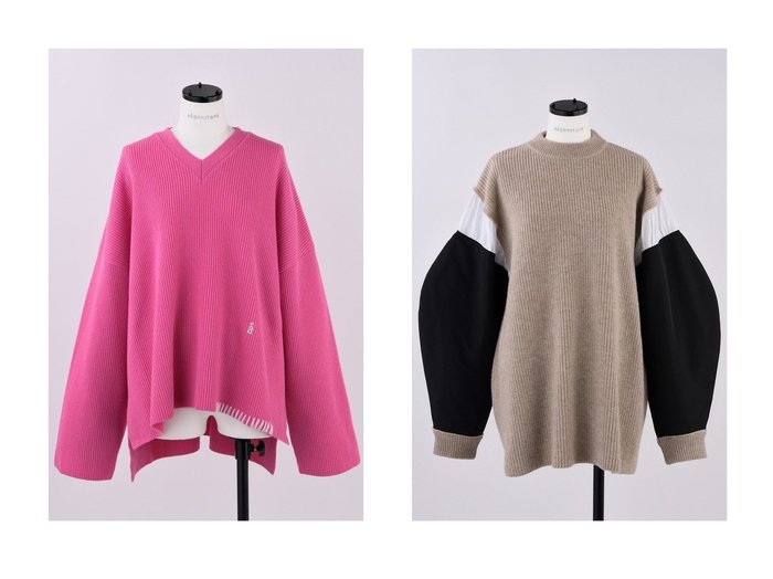 【nagonstans/ナゴンスタンス】のKnit ×Woven P.プルオーバー&V BOX P.プルオーバー 【トップス、カットソー 人気ファッション通販 コーディネート通販】おすすめ！人気、トレンド、レディースファッションの通販  おすすめ人気トレンドファッション通販アイテム 人気、トレンドファッション・服の通販 founy(ファニー) 　ファッション　Fashion　レディースファッション　WOMEN　トップス・カットソー　Tops/Tshirt　ニット　Knit Tops　プルオーバー　Pullover　ベーシック　Basic　ボックス　Box　NEW・新作・新着・新入荷　New Arrivals　|ID:crp329100000205083