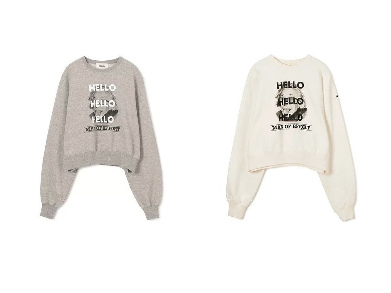 【Oblada/オブラダ】のHELLO SWEAT 【トップス、カットソー 人気ファッション通販 コーディネート通販】おすすめ！人気、トレンド、レディースファッションの通販  おすすめ人気トレンドファッション通販アイテム インテリア・キッズ・メンズ・レディースファッション・服の通販 founy(ファニー) 　ファッション　Fashion　レディースファッション　WOMEN　トップス・カットソー　Tops/Tshirt　パーカ　Sweats　スウェット　Sweat　スウェット　Sweat　フェイス　Face　プリント　Print　洗える　Washable　グレー系　Gray　ホワイト系　White　|ID:crp329100000205096