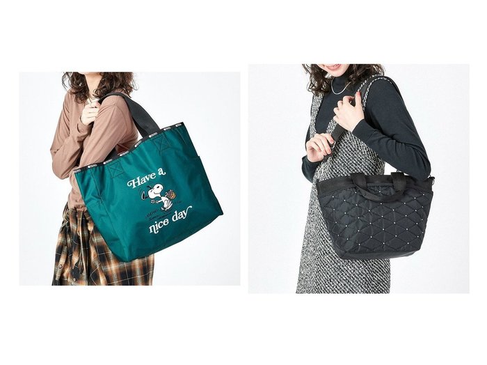 【LeSportsac/レスポートサック】のスヌーピーアンドギャングトート&ブラックキルトスタッズ 【バッグ・鞄 人気ファッション通販 コーディネート通販】おすすめ！人気、トレンド、レディースファッションの通販  おすすめ人気トレンドファッション通販アイテム 人気、トレンドファッション・服の通販 founy(ファニー) 　ファッション　Fashion　レディースファッション　WOMEN　バッグ　Bag　コレクション　Collection　軽量　Lightweight　シンプル　Simple　トラベル　Travel　プリント　Print　ポケット　Pocket　リバーシブル　Reversible　NEW・新作・新着・新入荷　New Arrivals　おすすめ　Recommend　旅行　Travel　ビジネス 仕事 通勤　Business　キルティング　Quilting　スタイリッシュ　Stylish　スタッズ　Studs　財布　Wallet　メタリック　Metallic　エレガント 上品　Elegant　|ID:crp329100000205234