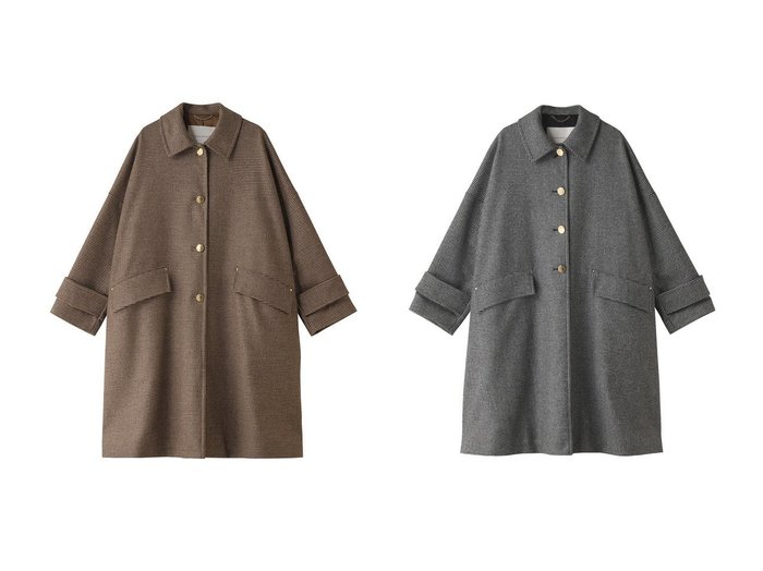 【MACKINTOSH/マッキントッシュ】のHUMBIE ハウンドトゥース ロングコート 【ECで売れてるランキング上位の人気ファッション通販 コーディネート通販 / Popular clothes】おすすめ！トレンド、レディースファッションの通販  おすすめ人気トレンドファッション通販アイテム 人気、トレンドファッション・服の通販 founy(ファニー) ファッション Fashion レディースファッション WOMEN アウター Coat Outerwear コート Coats クラシカル Classical ショルダー Shoulder ドロップ Drop ハウンドトゥース Houndstooth メタル Metal ロング Long エレガント 上品 Elegant |ID:crp329100000205272