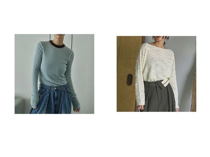 【marjour/マージュール】のSLUB TOPS&MULTI COLOR RIB KNIT 【トップス、カットソー 人気ファッション通販 コーディネート通販】おすすめ！人気、トレンド、レディースファッションの通販 おすすめ人気トレンドファッション通販アイテム 人気、トレンドファッション・服の通販 founy(ファニー) 　ファッション　Fashion　レディースファッション　WOMEN　トップス・カットソー　Tops/Tshirt　ニット　Knit Tops　おすすめ　Recommend　インナー　Inner　カーディガン　Cardigan　ジャケット　Jacket　ストレッチ　Stretch　フィット　Fit　リブニット　Rib Knit　旅行　Travel　カットソー　Cut And Sew　シンプル　Simple　トレンド　Trend　ベーシック　Basic　ボトム　Bottom　モノトーン　Monotone　|ID:crp329100000205309