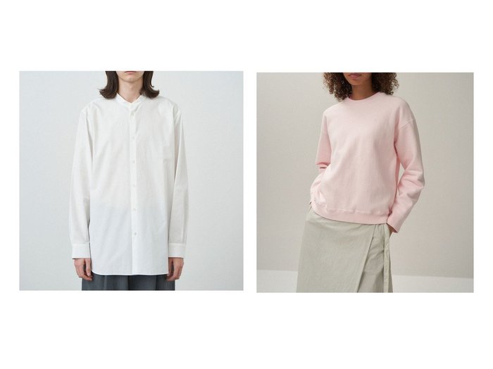 【ATON/エイトン】のNATURAL DYED URAKE オーバーサイズスウェットシャツ - UNISEX&SUVIN BROAD バンドカラーシャツ - UNISEX 【トップス、カットソー 人気ファッション通販 コーディネート通販】おすすめ！人気、トレンド、レディースファッションの通販  おすすめ人気トレンドファッション通販アイテム 人気、トレンドファッション・服の通販 founy(ファニー) 　ファッション　Fashion　レディースファッション　WOMEN　トップス・カットソー　Tops/Tshirt　シャツ/ブラウス　Shirts/Blouses　パーカ　Sweats　スウェット　Sweat　A/W・秋冬　Aw・Autumn/Winter・Fw・Fall-Winter　S/S・春夏　Ss・Spring/Summer　ユニセックス　Unisex　インド　India　スタンダード　Standard　ブロード　Broad　エレガント 上品　Elegant　夏　Summer　定番　Standard　ヴィンテージ　Vintage　ジャージ　Jersey　スウェット　Sweat　トライアングル　Triangle　トレーナー　Trainer　NEW・新作・新着・新入荷　New Arrivals　|ID:crp329100000205454