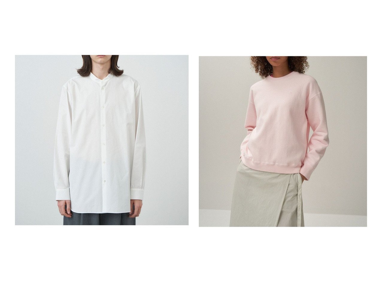 【ATON/エイトン】のNATURAL DYED URAKE オーバーサイズスウェットシャツ - UNISEX&SUVIN BROAD バンドカラーシャツ - UNISEX 【トップス、カットソー 人気ファッション通販 コーディネート通販】おすすめ！人気、トレンド、レディースファッションの通販  おすすめ人気トレンドファッション通販アイテム インテリア・キッズ・メンズ・レディースファッション・服の通販 founy(ファニー) 　ファッション　Fashion　レディースファッション　WOMEN　トップス・カットソー　Tops/Tshirt　シャツ/ブラウス　Shirts/Blouses　パーカ　Sweats　スウェット　Sweat　A/W・秋冬　Aw・Autumn/Winter・Fw・Fall-Winter　S/S・春夏　Ss・Spring/Summer　ユニセックス　Unisex　インド　India　スタンダード　Standard　ブロード　Broad　エレガント 上品　Elegant　夏　Summer　定番　Standard　ヴィンテージ　Vintage　ジャージ　Jersey　スウェット　Sweat　トライアングル　Triangle　トレーナー　Trainer　NEW・新作・新着・新入荷　New Arrivals　ホワイト系　White　ブルー系　Blue　レッド系　Red　グレー系　Gray　|ID:crp329100000205454