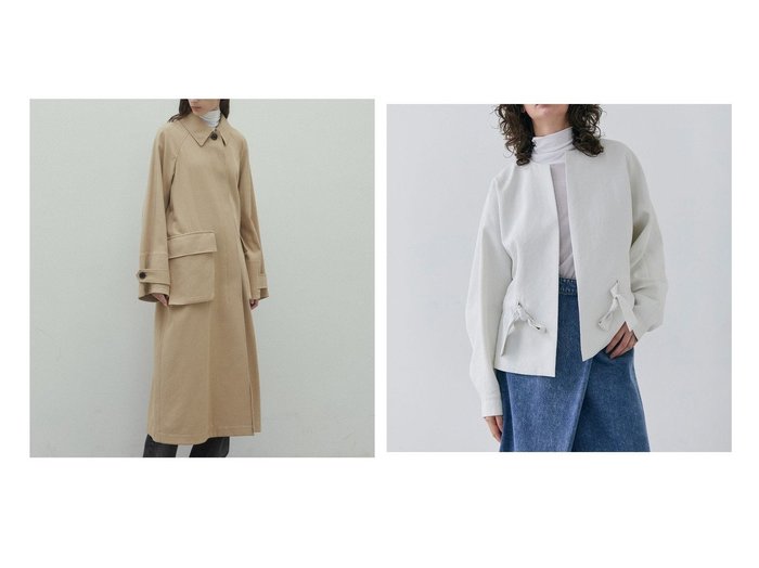 【BEIGE,/ベイジ,】の【洗える】 ノーカラードルマンジャケット&オーバーサイズステンカラーコート 【コート、ジャケット 人気ファッション通販 コーディネート通販】おすすめ！人気、トレンド、レディースファッションの通販  おすすめ人気トレンドファッション通販アイテム 人気、トレンドファッション・服の通販 founy(ファニー) ファッション Fashion レディースファッション WOMEN アウター Coat Outerwear コート Coats ジャケット Jackets ノーカラージャケット No Collar Leather Jackets イタリア Italy クラシカル Classical シンプル Simple ジャケット Jacket フラップ Flap ポケット Pocket ロング Long A/W・秋冬 Aw・Autumn/Winter・Fw・Fall-Winter S/S・春夏 Ss・Spring/Summer NEW・新作・新着・新入荷 New Arrivals 夏 Summer エレガント 上品 Elegant カットソー Cut And Sew フォルム Form フロント Front リボン Ribbon リラックス Relax 春 Spring 洗える Washable |ID:crp329100000205694