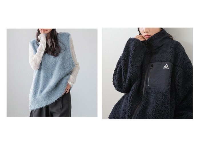 【LOWRYS FARM/ローリーズファーム】のボタンシャギーベスト&【UNISEX】GERRYボアZIPブルゾン 【プチプライス、格安、低価格 人気ファッション通販 コーディネート通販】おすすめ！人気、トレンド、レディースファッションの通販  おすすめ人気トレンドファッション通販アイテム 人気、トレンドファッション・服の通販 founy(ファニー) 　ファッション　Fashion　レディースファッション　WOMEN　アウター　Coat Outerwear　トップス・カットソー　Tops/Tshirt　ベスト/ジレ　Gilets/Vests　ブルゾン　Blouson/Jackets　おすすめ　Recommend　キャミソール　Camisole　スリット　Slit　タンク　Tank　ベスト　Vest　ユニセックス　Unisex　アウトドア　Outdoor　ブルゾン　Blouson　|ID:crp329100000205779