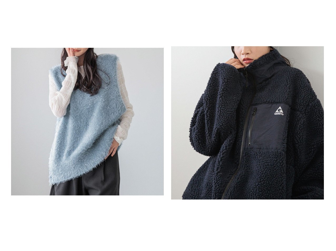 【LOWRYS FARM/ローリーズファーム】のボタンシャギーベスト&【UNISEX】GERRYボアZIPブルゾン 【プチプライス、格安、低価格 人気ファッション通販 コーディネート通販】おすすめ！人気、トレンド、レディースファッションの通販  おすすめ人気トレンドファッション通販アイテム インテリア・キッズ・メンズ・レディースファッション・服の通販 founy(ファニー) 　ファッション　Fashion　レディースファッション　WOMEN　アウター　Coat Outerwear　トップス・カットソー　Tops/Tshirt　ベスト/ジレ　Gilets/Vests　ブルゾン　Blouson/Jackets　おすすめ　Recommend　キャミソール　Camisole　スリット　Slit　タンク　Tank　ベスト　Vest　ユニセックス　Unisex　アウトドア　Outdoor　ブルゾン　Blouson　ブルー系　Blue　イエロー系　Yellow　ブラック系　Black　グレー系　Gray　ホワイト系　White　ブラウン系　Brown　|ID:crp329100000205779