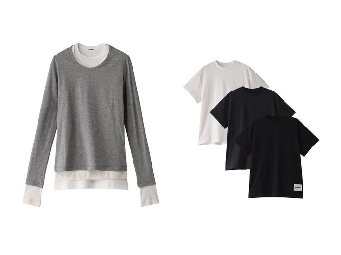 【JIL SANDER/ジル サンダー】の【JIL SANDER+】3パックTシャツ/ショートスリーブセット&【JIL SANDER+】KIT レイヤード ロングスリーブTシャツ 【トップス、カットソー 人気ファッション通販 コーディネート通販】おすすめ！人気、トレンド、レディースファッションの通販  おすすめ人気トレンドファッション通販アイテム インテリア・キッズ・メンズ・レディースファッション・服の通販 founy(ファニー) https://founy.com/ ファッション Fashion レディースファッション WOMEN トップス・カットソー Tops/Tshirt シャツ/ブラウス Shirts/Blouses ロング / Tシャツ T-Shirts カットソー Cut and Sewn 2025年 2025 A/W・秋冬 Aw・Autumn/Winter・Fw・Fall-Winter S/S・春夏 Ss・Spring/Summer コンパクト Compact ショート Short シンプル Simple スリーブ Sleeve フィット Fit ボトム Bottom ロング Long 夏 Summer 春 Spring |ID:crp329100000205819