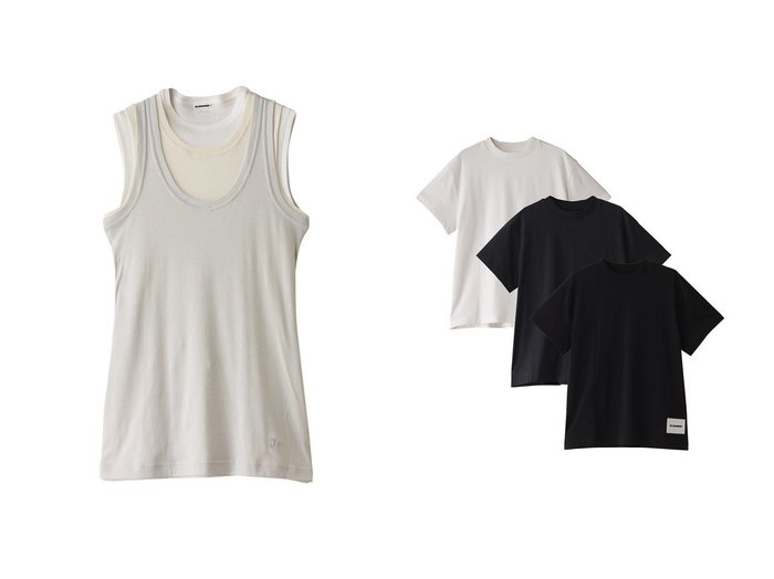 【JIL SANDER/ジル サンダー】の【JIL SANDER+】3パックTシャツ/ショートスリーブセット&【JIL SANDER+】KIT レイヤードタンクトップ 【トップス、カットソー 人気ファッション通販 コーディネート通販】おすすめ！人気、トレンド、レディースファッションの通販  おすすめ人気トレンドファッション通販アイテム インテリア・キッズ・メンズ・レディースファッション・服の通販 founy(ファニー) https://founy.com/ ファッション Fashion レディースファッション WOMEN トップス・カットソー Tops/Tshirt キャミソール / ノースリーブ No Sleeves シャツ/ブラウス Shirts/Blouses ロング / Tシャツ T-Shirts カットソー Cut and Sewn 2025年 2025 A/W・秋冬 Aw・Autumn/Winter・Fw・Fall-Winter S/S・春夏 Ss・Spring/Summer キャミソール Camisole シンプル Simple タンク Tank ベーシック Basic 夏 Summer 春 Spring |ID:crp329100000205820