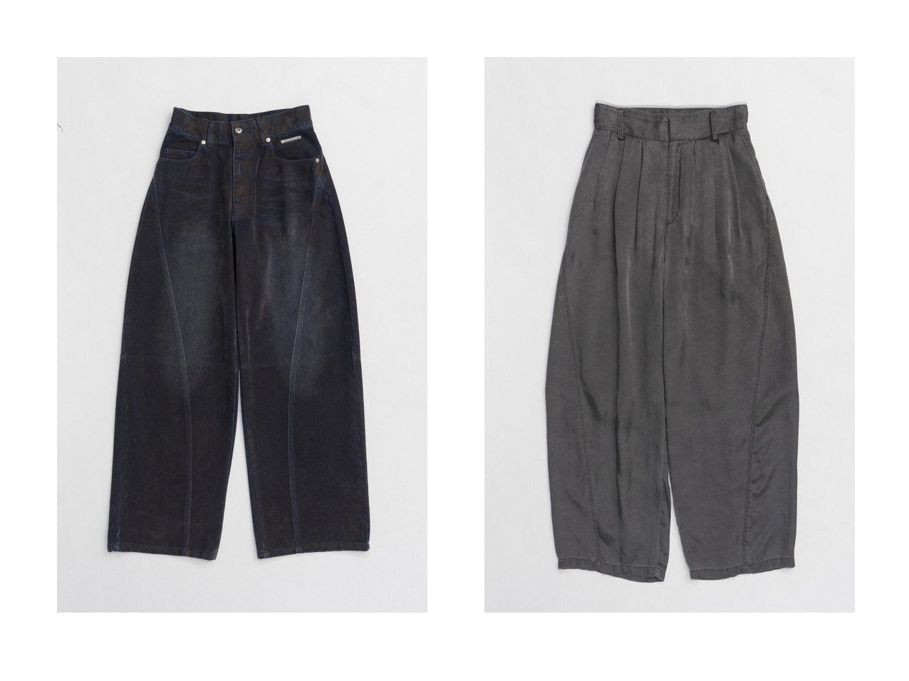 【PRANK PROJECT/プランク プロジェクト】のカーブラインフロッキーデニム Curve Line Flockey Denim&キュプラパンツ Cupla Pants 【 人気ファッション通販 コーディネート通販】おすすめ！人気、トレンド、レディースファッションの通販  おすすめ人気トレンドファッション通販アイテム インテリア・キッズ・メンズ・レディースファッション・服の通販 founy(ファニー) 　ファッション　Fashion　レディースファッション　WOMEN　パンツ　Pants　デニムパンツ　Denim Pants　グラデーション　Gradation　シャンブレー　Chambray　シンプル　Simple　ジャケット　Jacket　デニム　Denim　パターン　Pattern　おすすめ　Recommend　NEW・新作・新着・新入荷　New Arrivals　パープル系　Purple　ブラック系　Black　グレー系　Gray　|ID:crp329100000205885