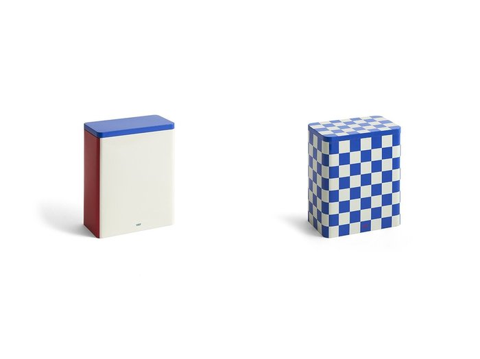 【HAY/ヘイ】のTin Container XL&Tin Container L 【FURNITURE】おすすめ！人気、インテリア雑貨、家具の通販  おすすめ人気トレンドファッション通販アイテム 人気、トレンドファッション・服の通販 founy(ファニー) 　カラフル　Colorful　チェック　Check　テーブル　Table　NEW・新作・新着・新入荷　New Arrivals　|ID:crp329100000206088