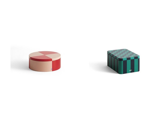 【HAY/ヘイ】のTin Container Round&Tin Container S 【FURNITURE】おすすめ！人気、インテリア雑貨、家具の通販  おすすめ人気トレンドファッション通販アイテム 人気、トレンドファッション・服の通販 founy(ファニー) 　カラフル　Colorful　チェック　Check　テーブル　Table　NEW・新作・新着・新入荷　New Arrivals　|ID:crp329100000206089