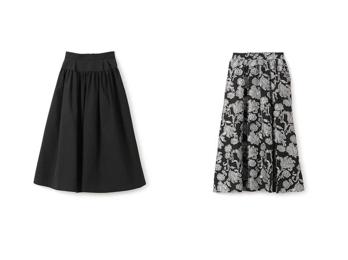 【Pale Jute/ペールジュート】のBlack skirt II&Flower jacquard skirt 【スカート 人気ファッション通販 コーディネート通販】おすすめ！人気、トレンド、レディースファッションの通販  おすすめ人気トレンドファッション通販アイテム 人気、トレンドファッション・服の通販 founy(ファニー) 　ファッション　Fashion　レディースファッション　WOMEN　スカート　Skirt　A/W・秋冬　Aw・Autumn/Winter・Fw・Fall-Winter　S/S・春夏　Ss・Spring/Summer　カットソー　Cut And Sew　ギャザー　Gather　クラシック　Classic　タフタ　Taffeta　フォルム　Form　夏　Summer　春　Spring　カットジャガード　Cut Jacquard　シルバー　Silver　無地　Plain Color　|ID:crp329100000206094