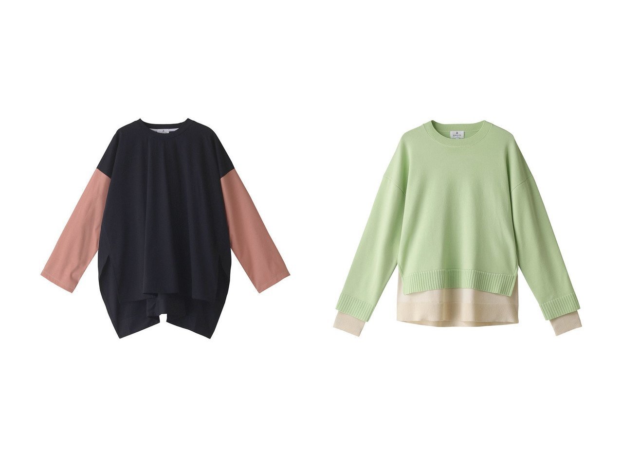 【美品】LANVINenBlue パールデザインTシャツ 38 LANVIN en Bleu(ランバンオンブルー) 長袖カットソー サイズ38 M