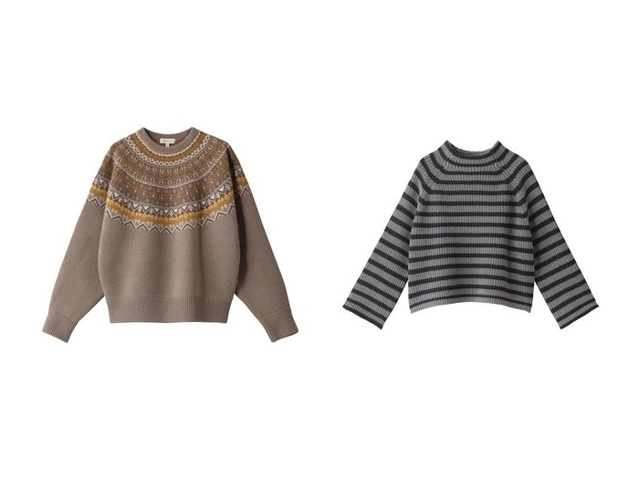 【DEMYLEE/デミーリー】のFENNA STRIPE オーガニックコットン モックネック クロップドニットプルオーバー&LINIE メリノウール フェアアイルニットプルオーバー 【ECで売れてるランキング上位の人気ファッション通販 コーディネート通販 / Popular clothes】おすすめ！トレンド、レディースファッションの通販   おすすめ人気トレンドファッション通販アイテム 人気、トレンドファッション・服の通販 founy(ファニー) ファッション Fashion レディースファッション WOMEN トップス・カットソー Tops/Tshirt ニット Knit Tops プルオーバー Pullover A/W・秋冬 Aw・Autumn/Winter・Fw・Fall-Winter ボトム Bottom 再入荷 Restock/Back In Stock/Re Arrival |ID:crp329100000206208