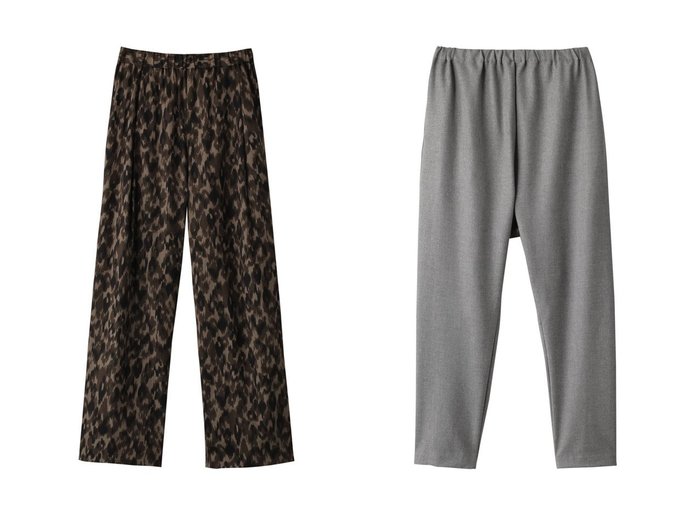 【mizuiro ind/ミズイロ インド】のハイウエストストレッチパンツ&leopard print PT パンツ 【パンツ 人気ファッション通販 コーディネート通販】おすすめ！人気、トレンド、レディースファッションの通販  おすすめ人気トレンドファッション通販アイテム 人気、トレンドファッション・服の通販 founy(ファニー) 　ファッション　Fashion　レディースファッション　WOMEN　パンツ　Pants　レオパード　Leopard　ワイド　Wide　シンプル　Simple　ストレッチ　Stretch　ドレープ　Drape　エレガント 上品　Elegant　|ID:crp329100000206269