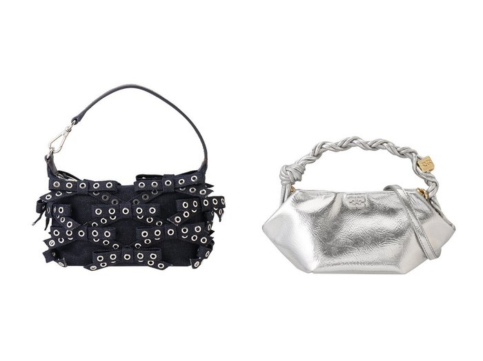 【GANNI/ガニー】のButterfly Small Pouch Bow Eyelet Denim バッグ&Ganni Bou Mini バッグ 【バッグ・鞄  人気ファッション通販 コーディネート通販】おすすめ！人気、トレンド、レディースファッションの通販  おすすめ人気トレンドファッション通販アイテム 人気、トレンドファッション・服の通販 founy(ファニー) ファッション Fashion レディースファッション WOMEN バッグ Bag 2025年 2025 A/W・秋冬 Aw・Autumn/Winter・Fw・Fall-Winter S/S・春夏 Ss・Spring/Summer デニム Denim ハンドバッグ Handbag 夏 Summer 春 Spring |ID:crp329100000206415