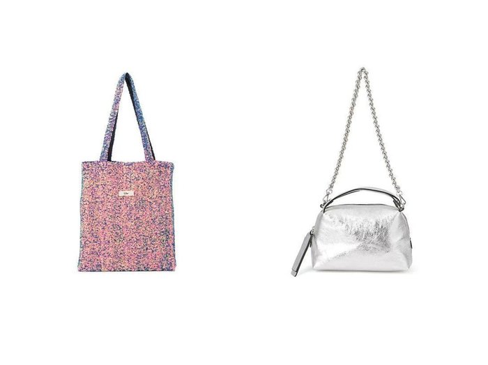 【eclat/エクラ】の【別注チェーンつき】Alifa S&【Uhr/ウーア】のSpangle Tote Bag 【バッグ・鞄 人気ファッション通販 コーディネート通販】おすすめ！人気、トレンド、レディースファッションの通販  おすすめ人気トレンドファッション通販アイテム 人気、トレンドファッション・服の通販 founy(ファニー) ファッション Fashion レディースファッション WOMEN バッグ Bag おすすめ Recommend スパンコール Sequins トレンド Trend 別注 Special Order 春 Spring コンパクト Compact ショルダー Shoulder シルバー Silver シンプル Simple チェーン Chain ハンドバッグ Handbag ラップ Wrap |ID:crp329100000206470