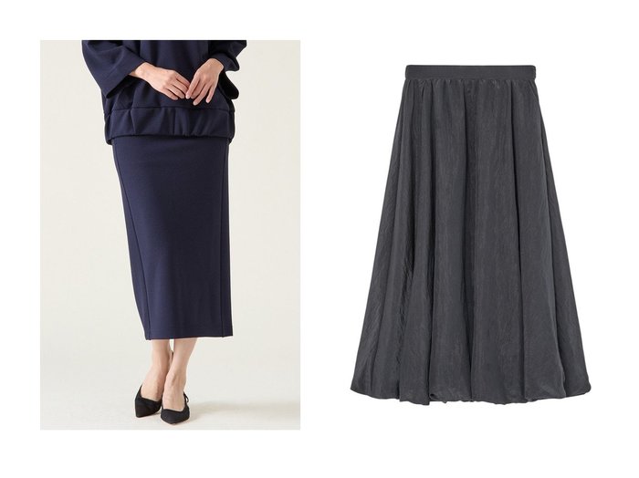 【ANAYI/アナイ】のシルキークレープバルーン スカート&【martinique/マルティニーク】の《別注》【COGTHEBIGSMOKE】FIA SKIRT NAVY(セットアップ可) 【スカート 人気ファッション通販 コーディネート通販】おすすめ！人気、トレンド、レディースファッションの通販  おすすめ人気トレンドファッション通販アイテム 人気、トレンドファッション・服の通販 founy(ファニー) ファッション Fashion レディースファッション WOMEN セットアップ Setup スカート Skirt スカート Skirt ロングスカート Long Skirt 春 Spring コレクション Collection ジャージ Jersey ジャージー Jersey ストレート Straight スリム Slim セットアップ Set Up トレンド Trend ドローストリング Drawstring パッチ Patch フォーマル Formal ペンシル Pencil ポケット Pocket 別注 Special Order リアル Real ロンドン London A/W・秋冬 Aw・Autumn/Winter・Fw・Fall-Winter S/S・春夏 Ss・Spring/Summer 日本製 Made In Japan 夏 Summer 2025年 2025 エレガント 上品 Elegant ギャザー Gather バルーン Balloon |ID:crp329100000206473