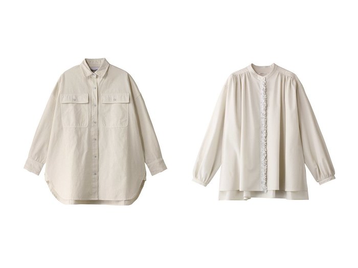 【Healthy Denim/ヘルシーデニム】のAlmond スーパービッグシャツ&【HOUSE OF LOTUS/ハウス オブ ロータス】のフリンジブレードブラウス 【トップス、カットソー 人気ファッション通販 コーディネート通販】おすすめ！人気、トレンド、レディースファッションの通販  おすすめ人気トレンドファッション通販アイテム 人気、トレンドファッション・服の通販 founy(ファニー) ファッション Fashion レディースファッション WOMEN トップス・カットソー Tops/Tshirt シャツ/ブラウス Shirts/Blouses シンプル Simple スリーブ Sleeve ポケット Pocket マキシ Maxi ルーズ Loose ロング Long ワイド Wide 今季 This Season NEW・新作・新着・新入荷 New Arrivals 2025年 2025 A/W・秋冬 Aw・Autumn/Winter・Fw・Fall-Winter S/S・春夏 Ss・Spring/Summer イタリア Italy ギャザー Gather 夏 Summer 春 Spring |ID:crp329100000206562