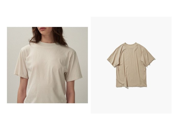 【ATON/エイトン】のFRESCA NUBUCK モックネックTシャツ 【トップス、カットソー 人気ファッション通販 コーディネート通販】おすすめ！人気、トレンド、レディースファッションの通販  おすすめ人気トレンドファッション通販アイテム 人気、トレンドファッション・服の通販 founy(ファニー) 　ファッション　Fashion　レディースファッション　WOMEN　トップス・カットソー　Tops/Tshirt　シャツ/ブラウス　Shirts/Blouses　ロング / Tシャツ　T-Shirts　カットソー　Cut and Sewn　インド　India　インナー　Inner　春　Spring　カットソー　Cut And Sew　ジャージ　Jersey　スウェード　Suede　タンク　Tank　ドレス　Dress　定番　Standard　バランス　Balance　モックネック　Mock Neck　リラックス　Relax　S/S・春夏　Ss・Spring/Summer　NEW・新作・新着・新入荷　New Arrivals　夏　Summer　|ID:crp329100000206591