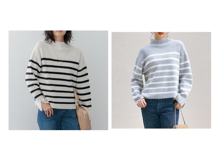 【NIJYUSANKU/23区】の【Oggi1月号掲載/洗える】ウールカシミヤ ボーダー ニット 【ECで売れてるランキング上位の人気ファッション通販 コーディネート通販】おすすめ！トレンド、レディースファッションの通販   おすすめ人気トレンドファッション通販アイテム インテリア・キッズ・メンズ・レディースファッション・服の通販 founy(ファニー) https://founy.com/ 雑誌掲載アイテム Magazine Items ファッション雑誌 Fashion Magazines オッジ Oggi ファッション Fashion レディースファッション WOMEN トップス・カットソー Tops/Tshirt ニット Knit Tops 1月号 January Issue インナー Inner 洗える Washable 畦 Ridge カシミヤ Cashmere カットソー Cut And Sew スリット Slit セーター Sweater 雑誌 Magazine ダウン Down ハイネック High Neck バランス Balance ベーシック Basic ボーダー Border ワンポイント One Point 冬 Winter A/W・秋冬 Aw・Autumn/Winter・Fw・Fall-Winter おすすめ Recommend |ID:crp329100000206619