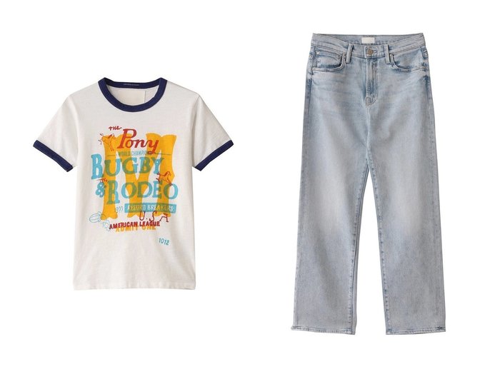 【MOTHER/マザー】の【SUPERIOR】RUGBY&RODEO プリントTシャツ(RBD)&THE DITCHER ZIP ANKLE ストレートデニム(LGR) 【 人気ファッション通販 コーディネート通販】おすすめ！人気、トレンド、レディースファッションの通販  おすすめ人気トレンドファッション通販アイテム インテリア・キッズ・メンズ・レディースファッション・服の通販 founy(ファニー) https://founy.com/ ファッション Fashion レディースファッション WOMEN トップス・カットソー Tops/Tshirt シャツ/ブラウス Shirts/Blouses ロング / Tシャツ T-Shirts カットソー Cut and Sewn パンツ Pants デニムパンツ Denim Pants 2025年 2025 A/W・秋冬 Aw・Autumn/Winter・Fw・Fall-Winter S/S・春夏 Ss・Spring/Summer コンパクト Compact ショート Short スリーブ Sleeve トレンド Trend プリント Print ボトム Bottom ワイド Wide 夏 Summer 春 Spring |ID:crp329100000206767