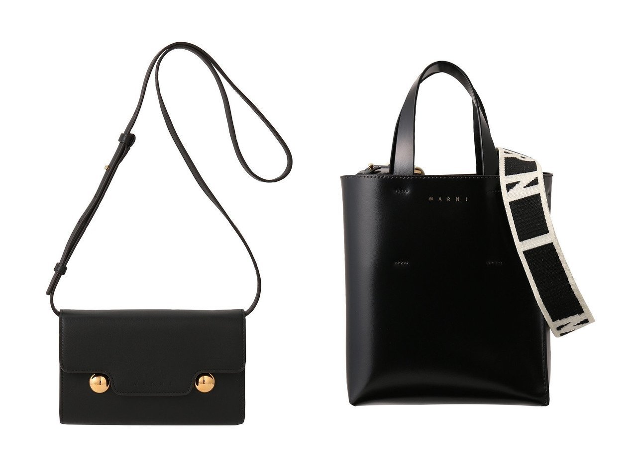 【MARNI/マルニ】のMUSEO MINI ロゴショルダー2wayトートバッグ&TRUNKAROO ポシェット 【バッグ・鞄 人気ファッション通販 コーディネート通販】おすすめ！人気、トレンド、レディースファッションの通販  おすすめ人気トレンドファッション通販アイテム インテリア・キッズ・メンズ・レディースファッション・服の通販 founy(ファニー) 　ファッション　Fashion　レディースファッション　WOMEN　バッグ　Bag　2025年　2025　A/W・秋冬　Aw・Autumn/Winter・Fw・Fall-Winter　S/S・春夏　Ss・Spring/Summer　ショルダー　Shoulder　ポシェット　Pochette　ロング　Long　夏　Summer　春　Spring　ブラック系　Black　|ID:crp329100000206801