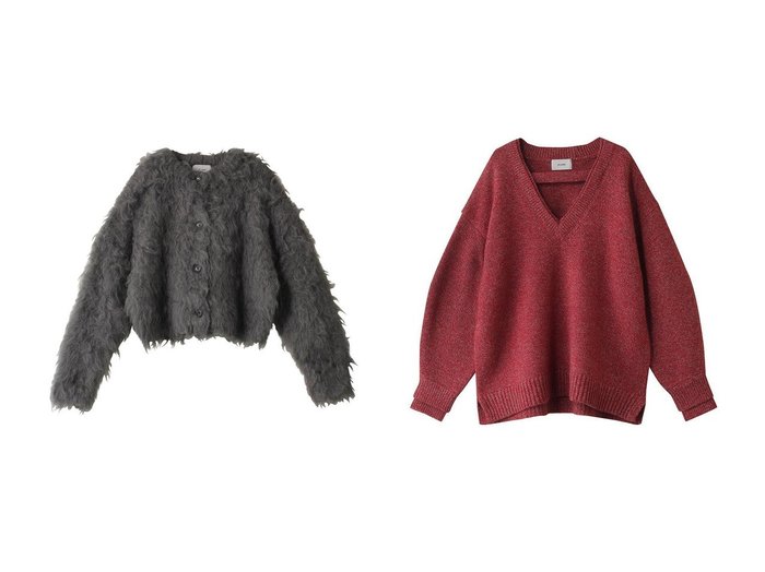 【CLANE/クラネ】のSHAGGY SHORT KNIT CARDIGAN ニット/セーター&2WAY NECK OVER KNIT TOPS ニット 【ECで売れてるランキング上位の人気ファッション通販 コーディネート通販 / Popular clothes】おすすめ！トレンド、レディースファッションの通販  おすすめ人気トレンドファッション通販アイテム 人気、トレンドファッション・服の通販 founy(ファニー) 　ファッション　Fashion　レディースファッション　WOMEN　トップス・カットソー　Tops/Tshirt　ニット　Knit Tops　プルオーバー　Pullover　カーディガン　Cardigans　シンプル　Simple　ストリング　String　デコルテ　Decolletage　ルーズ　Loose　カーディガン　Cardigan　コンパクト　Compact　ショート　Short　セーター　Sweater　フレア　Flare　ボトム　Bottom　モヘア　Mohair　ワイド　Wide　|ID:crp329100000206944