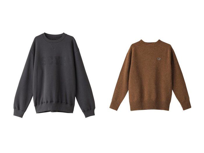 【Scye SCYE BASICS/サイ サイベーシックス】の【SCYE BASICS】Shetland Wool クルーネック セーター&【UNISEX】【SCYE BASICS】フリースバック ジャージー スウェットシャツ 【ECで売れてるランキング上位の人気ファッション通販 コーディネート通販 / Popular clothes】おすすめ！トレンド、レディースファッションの通販  おすすめ人気トレンドファッション通販アイテム インテリア・キッズ・メンズ・レディースファッション・服の通販 founy(ファニー) https://founy.com/ ファッション Fashion レディースファッション WOMEN トップス・カットソー Tops/Tshirt シャツ/ブラウス Shirts/Blouses パーカ Sweats ロング / Tシャツ T-Shirts スウェット Sweat カットソー Cut and Sewn ニット Knit Tops プルオーバー Pullover A/W・秋冬 Aw・Autumn/Winter・Fw・Fall-Winter ユニセックス Unisex インナー Inner ジャージー Jersey フロント Front コンパクト Compact セーター Sweater 定番 Standard |ID:crp329100000206996