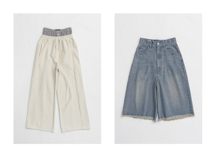 【PRANK PROJECT/プランク プロジェクト】のレースアップバックショーツ Lace-Up Back Shorts&ボクサーレイヤードスウェットパンツ Boxer Layered Sweatpants 【 人気ファッション通販 コーディネート通販】おすすめ！人気、トレンド、レディースファッションの通販 おすすめ人気トレンドファッション通販アイテム 人気、トレンドファッション・服の通販 founy(ファニー) ファッション Fashion レディースファッション WOMEN パンツ Pants ハーフ / ショートパンツ Short Pants バッグ Bag 春 Spring クロップド Cropped チェック Check ドローストリング Drawstring バランス Balance フロント Front メンズ Mens リラックス Relax レーシー Lacey ワイド Wide A/W・秋冬 Aw・Autumn/Winter・Fw・Fall-Winter S/S・春夏 Ss・Spring/Summer おすすめ Recommend 夏 Summer 2025年 2025 2025春夏・S/S Ss,Spring/Summer,2025 ショーツ Shorts ショート Short デニム Denim ブリーチ Bleach レース Race 人気 Popularity |ID:crp329100000207089