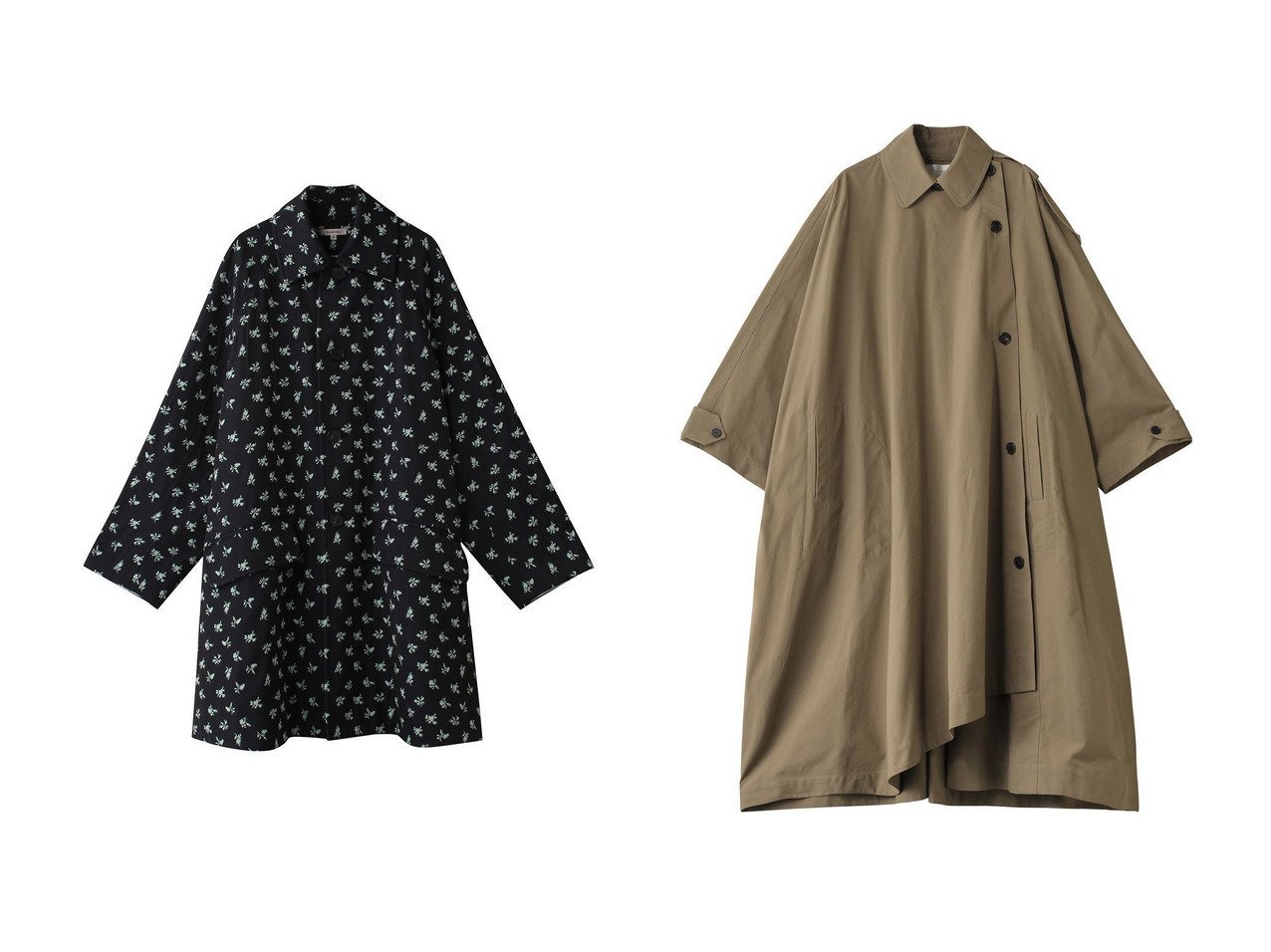 【THE ROW/ザ ロウ】のARALIA COAT&【BLAMINK/ブラミンク】のフラワージャカードレギュラ―コ―ト 【コート、ジャケット 人気ファッション通販 コーディネート通販】おすすめ！人気、トレンド、レディースファッションの通販 おすすめ人気トレンドファッション通販アイテム インテリア・キッズ・メンズ・レディースファッション・服の通販 founy(ファニー) 　ファッション　Fashion　レディースファッション　WOMEN　アウター　Coat Outerwear　コート　Coats　2025年　2025　2025春夏・S/S　Ss,Spring/Summer,2025　A/W・秋冬　Aw・Autumn/Winter・Fw・Fall-Winter　S/S・春夏　Ss・Spring/Summer　アシンメトリー　Asymmetry　フェミニン　Feminine　ロング　Long　夏　Summer　春　Spring　ブルー系　Blue　|ID:crp329100000207137