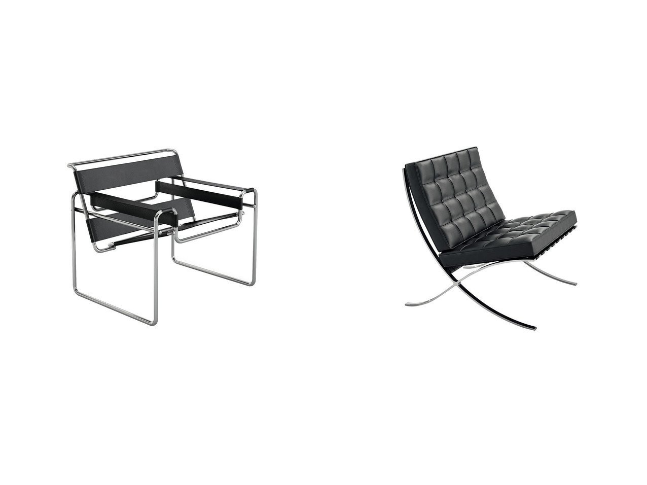 【Knoll/ノル】のブロイヤーコレクション ワシリー チェア&Mies van der Rohe Collection Barcelona Chair - ミース ファン デル ローエ コレクション バルセロナチェア リラックス 【ECで人気ランキング上位のインテリア雑貨 家具通販 / Popular furniture】おすすめ！人気、インテリア雑貨、家具の通販  おすすめ人気トレンドファッション通販アイテム インテリア・キッズ・メンズ・レディースファッション・服の通販 founy(ファニー) 　コレクション　Collection　モダン　Modern　リラックス　Relax　シンプル　Simple　フォルム　Form　フレーム　Flame　ホーム・キャンプ・アウトドア・お取り寄せ　Home,Garden,Outdoor,Camping Gear　家具・インテリア　Furniture　チェア・椅子　Chair　ラウンジチェア　Lounge Chair　ブラック系　Black　ホワイト系　White　|ID:crp329100000207244