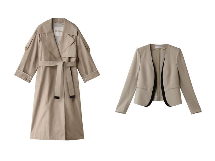 【BEIGE,/ベイジ,】のCINDY(シンディ)/ダブルカラージャケット&【Max Mara/マックスマーラ】の【Max Mara The Cube】UTRENCH トレンチレインコート 【コート、ジャケット 人気ファッション通販 コーディネート通販】おすすめ！人気、トレンド、レディースファッションの通販  おすすめ人気トレンドファッション通販アイテム 人気、トレンドファッション・服の通販 founy(ファニー) ファッション Fashion レディースファッション WOMEN アウター Coat Outerwear ジャケット Jackets コート Coats 2025年 2025 2025春夏・S/S Ss,Spring/Summer,2025 カーディガン Cardigan ジャケット Jacket ストレッチ Stretch ダブル Double デニム Denim ボトム Bottom エレガント 上品 Elegant 夏 Summer 春 Spring S/S・春夏 Ss・Spring/Summer A/W・秋冬 Aw・Autumn/Winter・Fw・Fall-Winter |ID:crp329100000207263