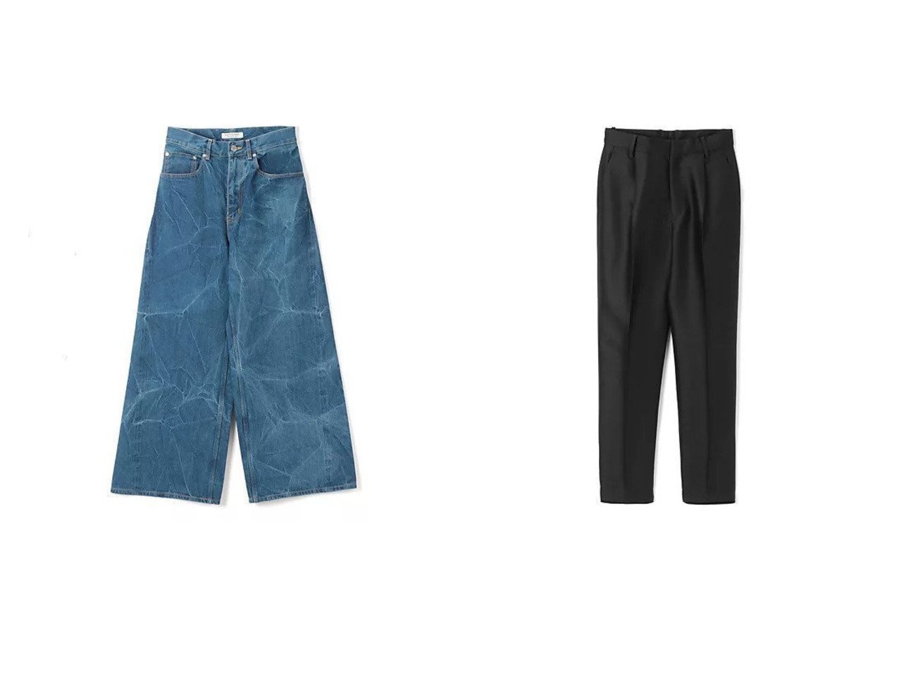 【DOMELLE/ドメル】のSE FORMAL PANTS&【beautiful people/ビューティフル ピープル】のselvedge denim loose wide pants 【パンツ 人気ファッション通販 コーディネート通販】おすすめ！人気、トレンド、レディースファッションの通販  おすすめ人気トレンドファッション通販アイテム インテリア・キッズ・メンズ・レディースファッション・服の通販 founy(ファニー) 　ファッション　Fashion　レディースファッション　WOMEN　パンツ　Pants　2025年　2025　2025春夏・S/S　Ss,Spring/Summer,2025　デニム　Denim　フォルム　Form　ワイド　Wide　ワーク　Work　定番　Standard　洗える　Washable　アンクル　Uncle　シルク　Silk　スタンダード　Standard　セットアップ　Set Up　センター　Center　フォーマル　Formal　メンズ　Mens　A/W・秋冬　Aw・Autumn/Winter・Fw・Fall-Winter　ブラック系　Black　イエロー系　Yellow　|ID:crp329100000207314