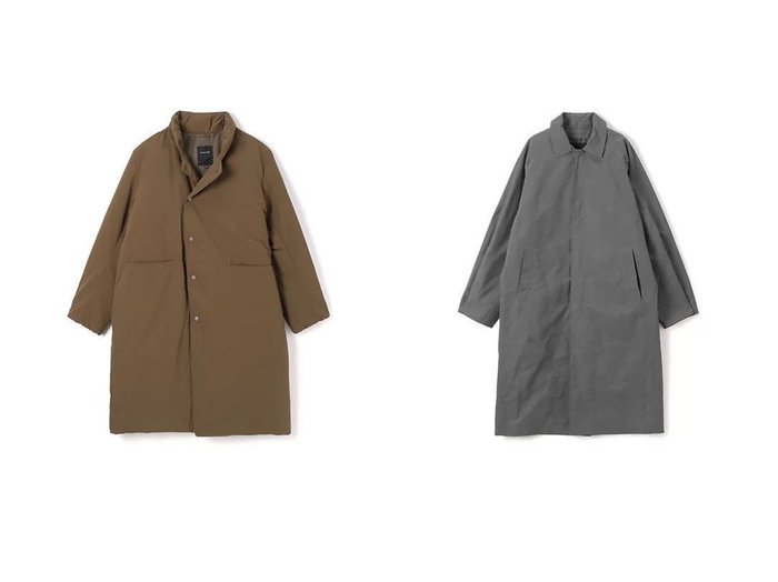 【pas de calais/パドカレ】のバルキータフタ ダウンコート&【Baserange/ベースレンジ】のEVEN LONG COAT 【コート、ジャケット 人気ファッション通販 コーディネート通販】おすすめ！人気、トレンド、レディースファッションの通販  おすすめ人気トレンドファッション通販アイテム 人気、トレンドファッション・服の通販 founy(ファニー) ファッション Fashion レディースファッション WOMEN アウター Coat Outerwear コート Coats ダウン Down Coats And Jackets スタンド Stand タフタ Taffeta ダウン Down フィット Fit フォルム Form マニッシュ Mannish エレガント 上品 Elegant 2025年 2025 2025春夏・S/S Ss,Spring/Summer,2025 クラシカル Classical クラシック Classic フロント Front モダン Modern ワイド Wide 今季 This Season 洗える Washable |ID:crp329100000207336