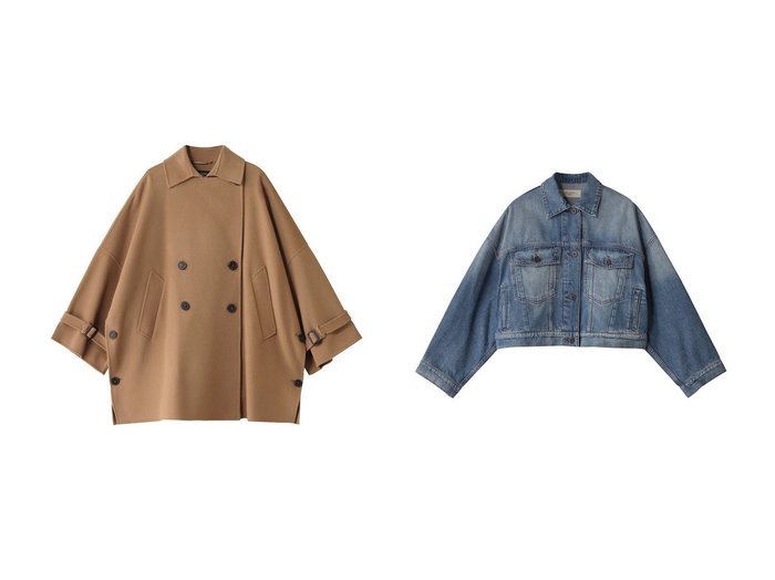 【Max Mara/マックスマーラ】の【Weekend Max Mara】ONCIA ウールショートコート&【Weekend Max Mara】FIUMANA デニムジャケット 【コート、ジャケット 人気ファッション通販 コーディネート通販】おすすめ！人気、トレンド、レディースファッションの通販  おすすめ人気トレンドファッション通販アイテム 人気、トレンドファッション・服の通販 founy(ファニー) ファッション Fashion レディースファッション WOMEN アウター Coat Outerwear コート Coats ジャケット Jackets ブルゾン Blouson/Jackets デニムジャケット Denim Jackets 2025年 2025 2025春夏・S/S Ss,Spring/Summer,2025 なめらか Smooth ショート Short スリット Slit エレガント 上品 Elegant 夏 Summer 定番 Standard 春 Spring S/S・春夏 Ss・Spring/Summer |ID:crp329100000207401