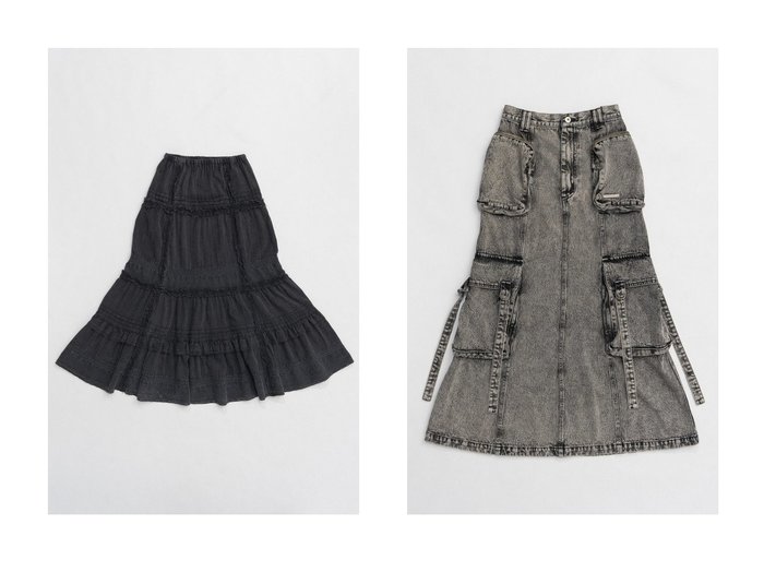 【PRANK PROJECT/プランク プロジェクト】のピグメントコットンレースマキシスカート Pigment Cotton Lace Maxi Skirt&ポケットデニムセミフレアスカート Pocket Denim Semi Flare Skirt 【 人気ファッション通販 コーディネート通販】おすすめ！人気、トレンド、レディースファッションの通販  おすすめ人気トレンドファッション通販アイテム 人気、トレンドファッション・服の通販 founy(ファニー) ファッション Fashion レディースファッション WOMEN スカート Skirt ロングスカート Long Skirt Aライン/フレアスカート Flared A-Line Skirts 2025年 2025 2025春夏・S/S Ss,Spring/Summer,2025 シューズ Shoes ジャケット Jacket セットアップ Set Up フリル Frills マキシ Maxi レース Race ロング Long 今季 This Season 夏 Summer 春 Spring S/S・春夏 Ss・Spring/Summer |ID:crp329100000207850