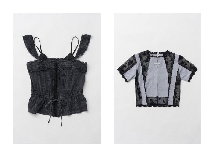 【PRANK PROJECT/プランク プロジェクト】のレース&リブトップ Lace & Rib Top&ピグメントコットンレースビスチェ Cotton Lace Pigment Bustier 【 人気ファッション通販 コーディネート通販】おすすめ！人気、トレンド、レディースファッションの通販  おすすめ人気トレンドファッション通販アイテム 人気、トレンドファッション・服の通販 founy(ファニー) ファッション Fashion レディースファッション WOMEN トップス・カットソー Tops/Tshirt シャツ/ブラウス Shirts/Blouses ロング / Tシャツ T-Shirts カットソー Cut and Sewn キャミソール / ノースリーブ No Sleeves ビスチェ Bustier 2025年 2025 2025春夏・S/S Ss,Spring/Summer,2025 インナー Inner コンパクト Compact ショート Short ストレッチ Stretch スリーブ Sleeve トリミング Trimming ドッキング Docking レース Race 切替 Switching 夏 Summer 春 Spring S/S・春夏 Ss・Spring/Summer |ID:crp329100000207853