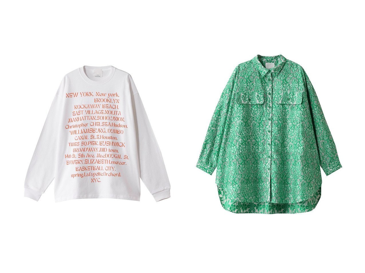 【ROSE BUD/ローズバッド】のNYC PRINT LONG SLEEVE-T&ワークポケットフラワードビーシャツ 【トップス、カットソー 人気ファッション通販 コーディネート通販】おすすめ！人気、トレンド、レディースファッションの通販  おすすめ人気トレンドファッション通販アイテム インテリア・キッズ・メンズ・レディースファッション・服の通販 founy(ファニー) 　ファッション　Fashion　レディースファッション　WOMEN　トップス・カットソー　Tops/Tshirt　シャツ/ブラウス　Shirts/Blouses　ロング / Tシャツ　T-Shirts　カットソー　Cut and Sewn　2025年　2025　2025春夏・S/S　Ss,Spring/Summer,2025　アメリカン　American　スリーブ　Sleeve　ニューヨーク　New York　ビンテージ　Vintage　フロント　Front　プリント　Print　ロング　Long　夏　Summer　春　Spring　S/S・春夏　Ss・Spring/Summer　おすすめ　Recommend　インナー　Inner　ビッグ　Big　羽織　Haori　ブラック系　Black　ホワイト系　White　グリーン系　Green　|ID:crp329100000208050