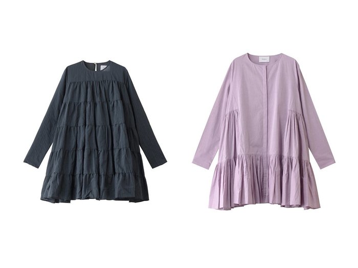 【MERLETTE/マーレット】の【日本別注】MARTEL CHAMBRAY ピンタックボタンフロントティアードドレス&SOLIMAN STRIPE ティアードドレス 【ワンピース、ドレス 人気ファッション通販 コーディネート通販】おすすめ！人気、トレンド、レディースファッションの通販  おすすめ人気トレンドファッション通販アイテム 人気、トレンドファッション・服の通販 founy(ファニー) 　ファッション　Fashion　レディースファッション　WOMEN　ワンピース　Dress　ドレス　Party Dresses　チュニック　Tunic　2025年　2025　2025春夏・S/S　Ss,Spring/Summer,2025　ストライプ　Stripe　チュニック　Tunic　ドレス　Dress　夏　Summer　春　Spring　S/S・春夏　Ss・Spring/Summer　|ID:crp329100000208075