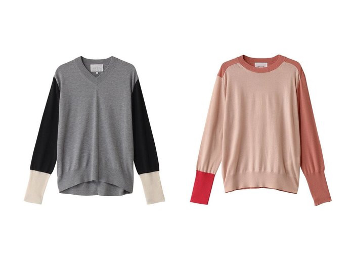 【BEIGE,/ベイジ,】のBURNET(バーネット)/カラーミックスVネックトップ&BURNET(バーネット)/カラーミックスクルーネックトップ 【トップス、カットソー 人気ファッション通販 コーディネート通販】おすすめ！人気、トレンド、レディースファッションの通販  おすすめ人気トレンドファッション通販アイテム 人気、トレンドファッション・服の通販 founy(ファニー) ファッション Fashion レディースファッション WOMEN トップス・カットソー Tops/Tshirt ニット Knit Tops プルオーバー Pullover Vネック V-Neck 2025年 2025 2025春夏・S/S Ss,Spring/Summer,2025 スリーブ Sleeve ベーシック Basic ミックス Mix ロング Long 夏 Summer 春 Spring S/S・春夏 Ss・Spring/Summer |ID:crp329100000208094